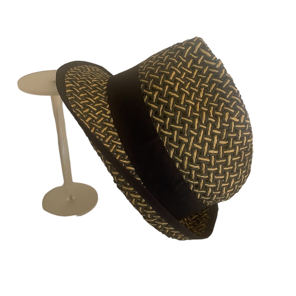 Blue Saks fifth avenue hat, Fedora,summer, beach, short brim,straw hat,OS,New - Picture 3 of 8